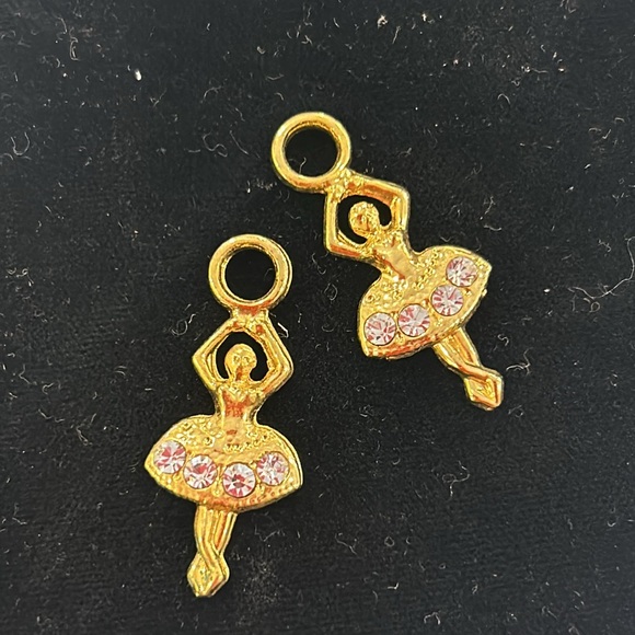 Vintage Ballerina Pair of Charms for Hoop Earrings-Boutique - Picture 2 of 4